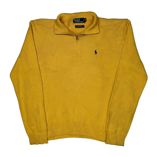 Polo By Ralph Lauren 1/4 Zip - Medium Yellow Cotton