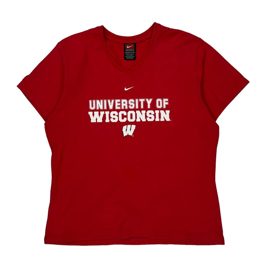 University Of Wisconsin Nike College T-Shirt - XL Red Cotton