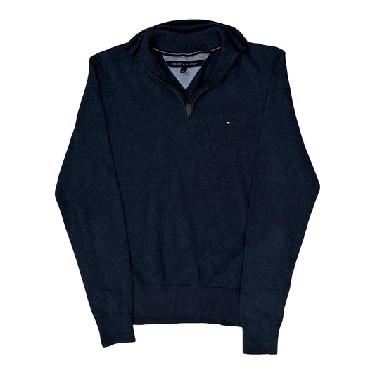 Vintage Tommy Hilfiger 1/4 Zip - Medium Navy Cotton