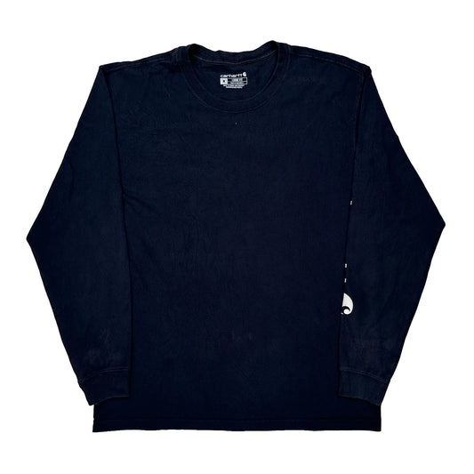 Carhartt Long Sleeve T-Shirt - Medium Navy Cotton