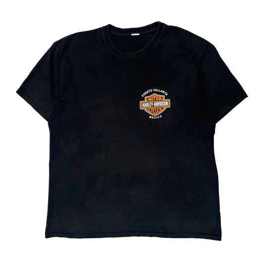 Harley Davidson Graphic T-Shirt - Large Black Cotton