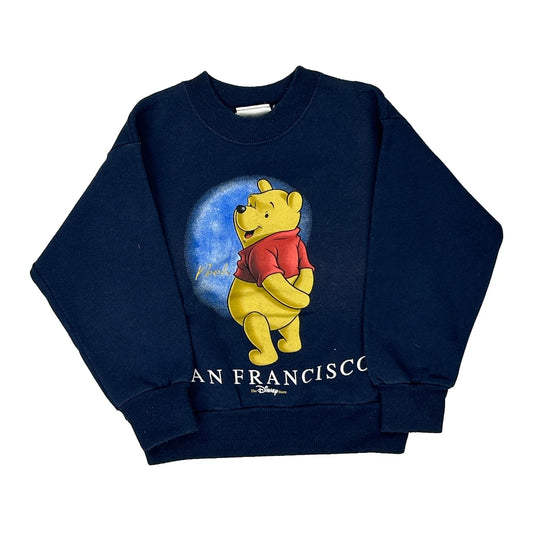 Age 2-4 Disney Cartoon Sweatshirt - XS Navy Cotton Blend