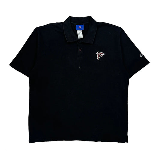 Vintage Atlanta Falcons Reebok Nfl Polo Shirt - Large Black Cotton