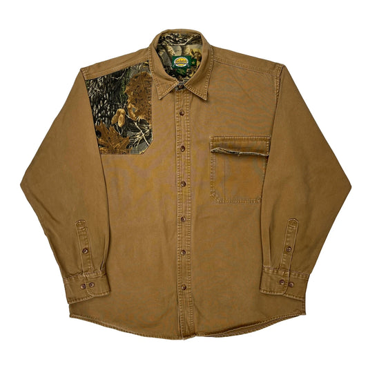 Cabelas Camo Flannel Shirt - Large Brown Cotton