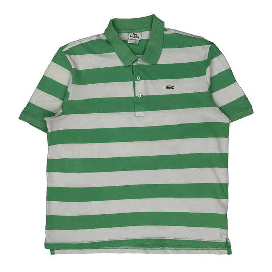 Lacoste Striped Polo Shirt - 2XL Green Cotton