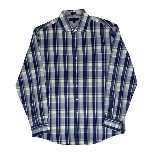 Tommy Hilfiger Slim Fit Shirt - Large Blue Cotton