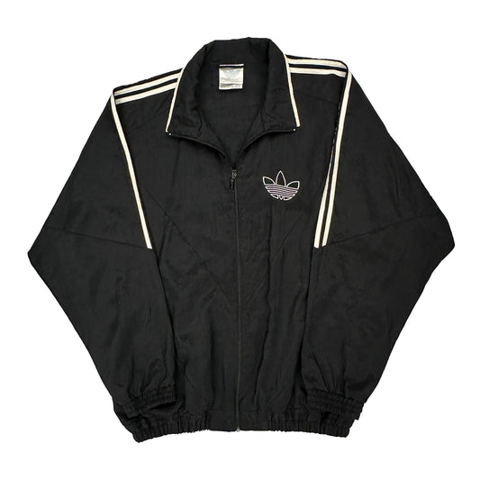 Adidas Spellout Track Jacket - Large Black Polyester
