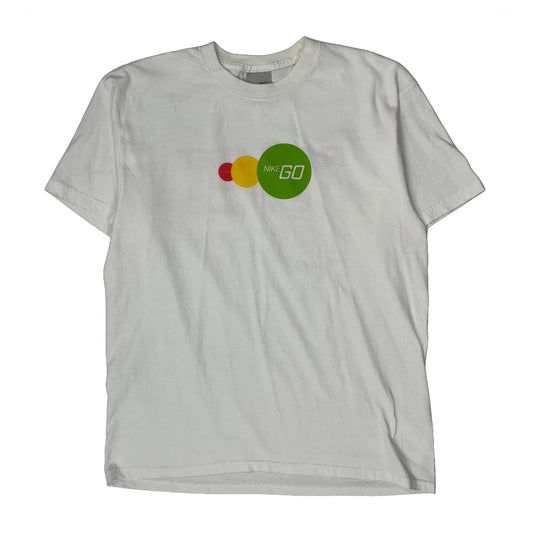 Nike Graphic T-Shirt - Medium White Cotton