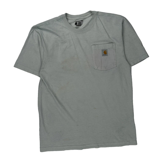 Dog And Truck Graphic Carhartt T-Shirt - Small Grey Cotton