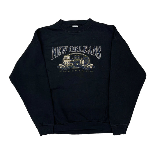 Logo 7 Graphic Sweatshirt - Large Black Cotton