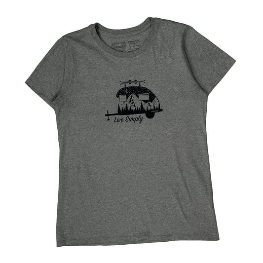 Live Simply Graphic Patagonia T-Shirt - Medium Grey Polyester Blend