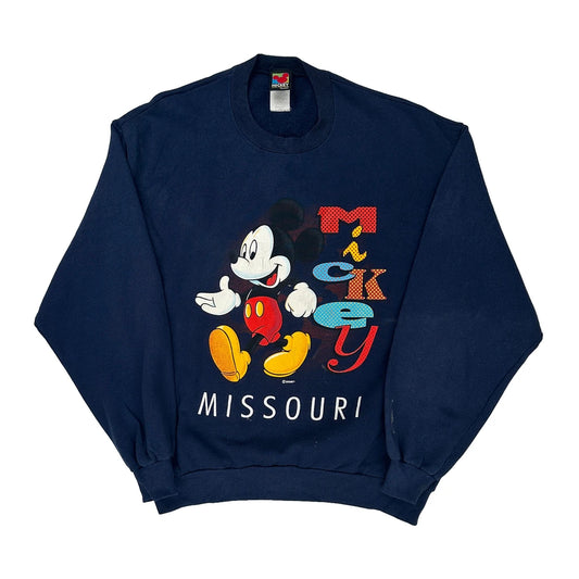 Vintage Missouri Mickey Unlimited Graphic Sweatshirt - Medium Navy Cotton