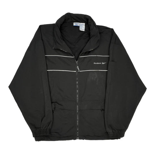 Reebok Windbreaker - XL Black Nylon