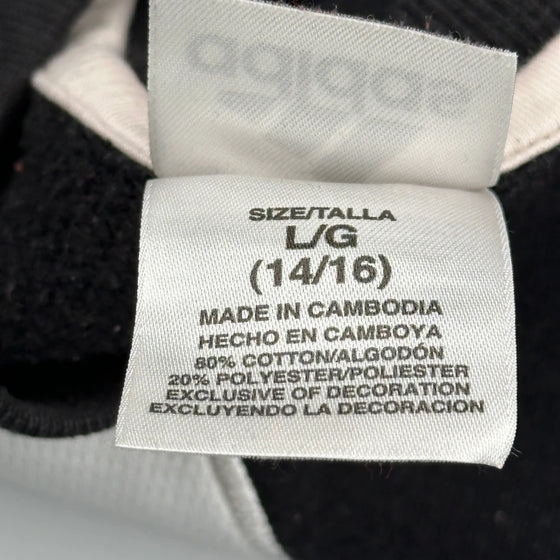 Adidas Spellout Sweatshirt - Large Black Cotton Blend