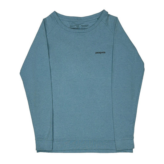 Responsibili-Tee Patagonia Graphic Long Sleeve T-Shirt - XS Blue Cotton Blend