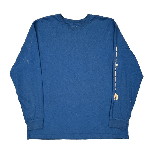 Carhartt Long Sleeve T-Shirt - XL Blue Cotton