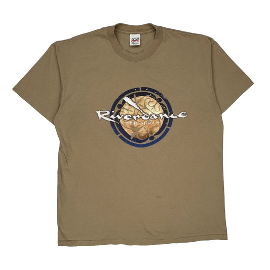 Single Stitch Riverdance Anvil T-Shirt - XL Brown Cotton
