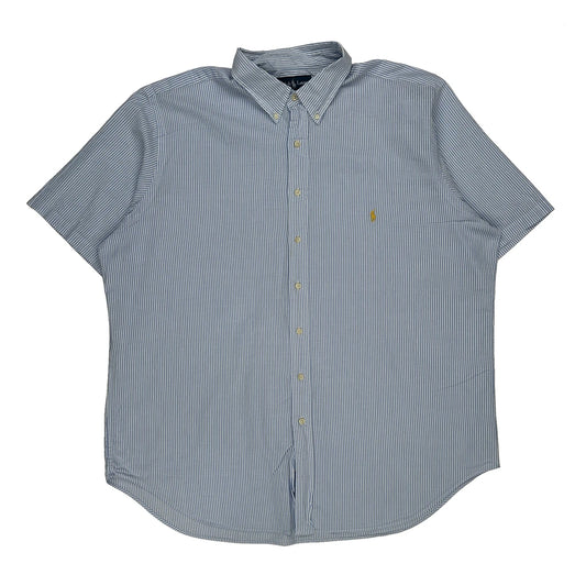 Vintage Classic Fit Ralph Lauren Short Sleeve Shirt - 2XL Blue Cotton