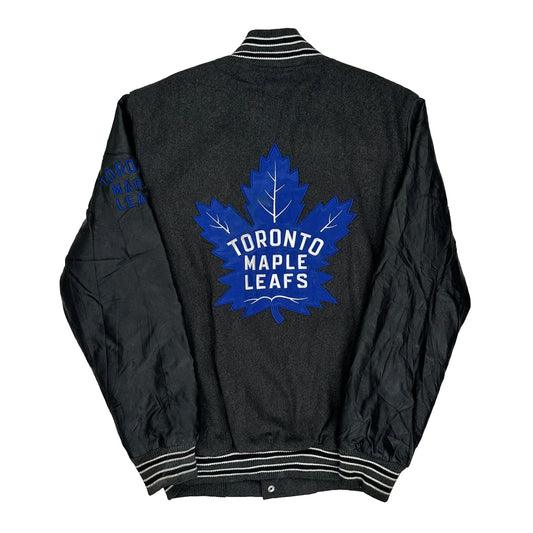 Toronto Maple Leafs Nhl Graphic Varsity Jacket - Medium Black Polyester