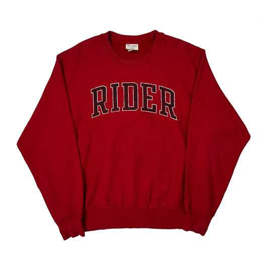 Reverse Weave Champion College Sweatshirt - Large Red Cotton