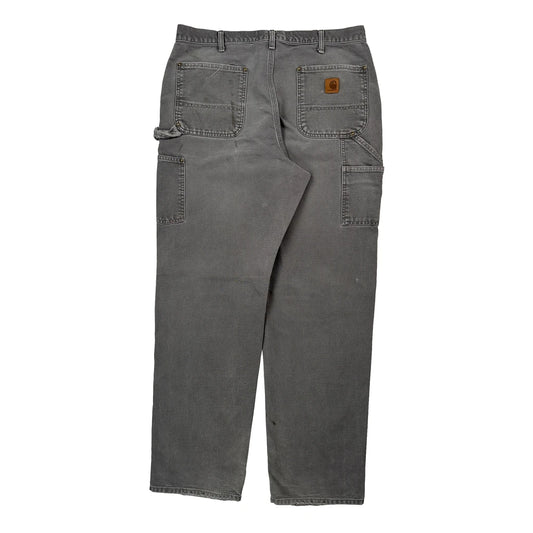 Carhartt Double Knee Carpenter Trousers - 34W 34L Grey Cotton