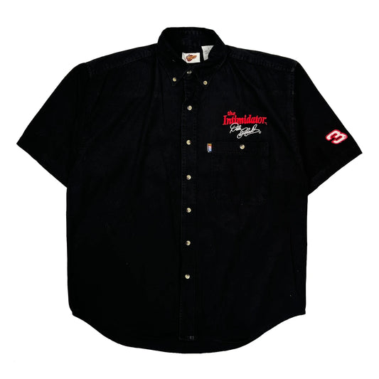 The Intimidator Winners Circle Nascar Short Sleeve Shirt - Large Black Cotton
