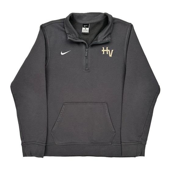 Nike 1/4 Zip - Small Grey Cotton Blend