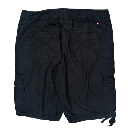 Tommy Hilfiger Cargo Shorts - 37W 13L Black Cotton