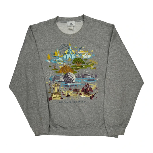 Discover The Magic Disney Graphic Sweatshirt - XL Grey Cotton Blend