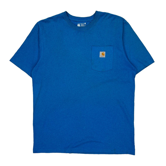 Carhartt Tall T-Shirt - Large Blue Cotton