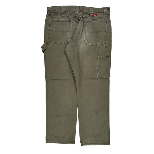 Wrangler Carpenter Trousers - 36W 32L Grey Cotton