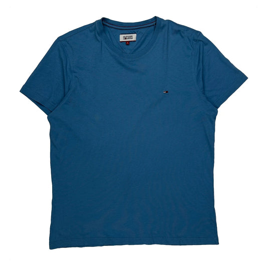Vintage Hilfiger Denim T-Shirt - Large Blue Cotton