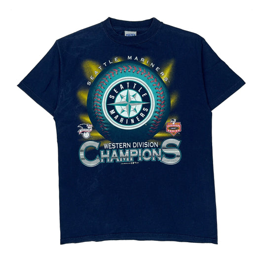 Seattle Mariners Tultex Mlb T-Shirt - Large Navy Cotton