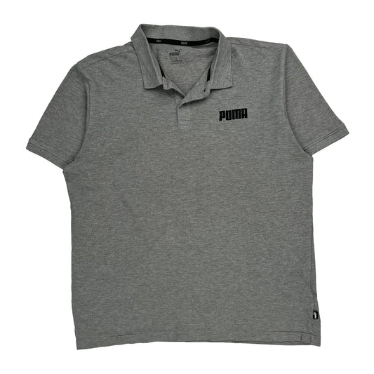 Puma Polo Shirt - Large Grey Cotton