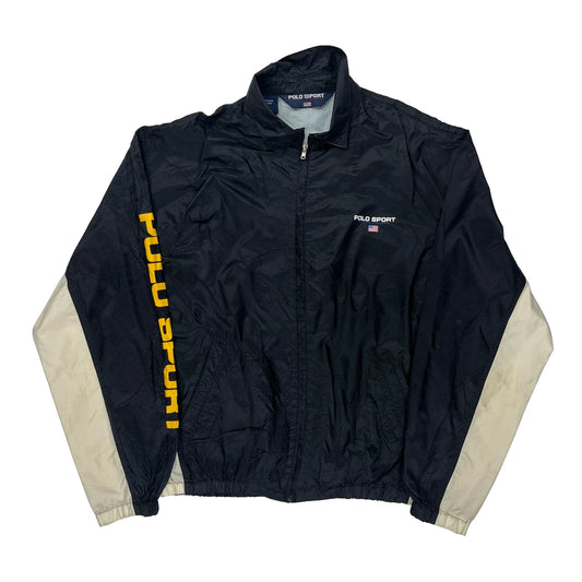 Polo Sport Spellout Windbreaker - Large Beige Nylon