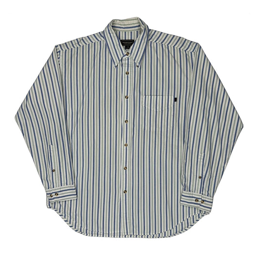 Marlboro Classics Striped Shirt - XL White Cotton