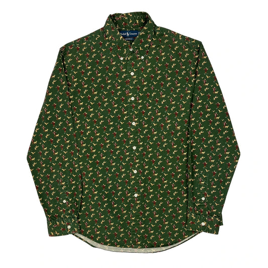 Ralph Lauren Graphic Patterned Shirt - Large Green Cotton