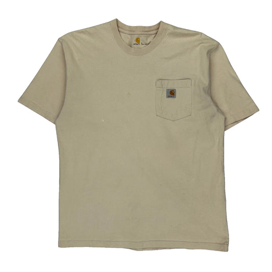 Carhartt T-Shirt - Large Beige Cotton