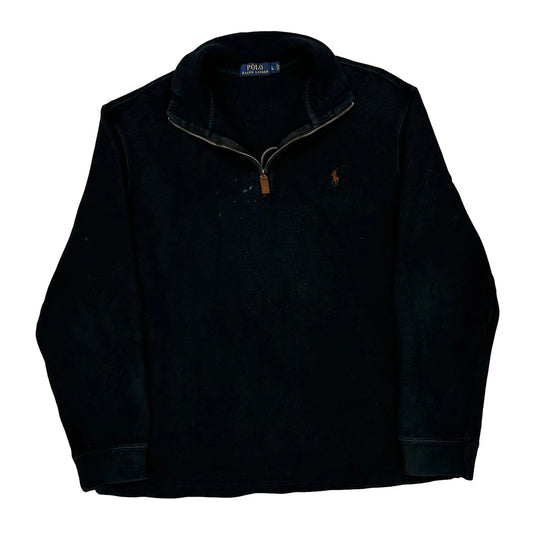 Polo By Ralph Lauren 1/4 Zip - 2XL Black Cotton