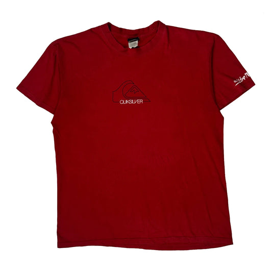 Vintage Quiksilver Graphic T-Shirt - Large Red Cotton