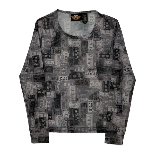 Harley Davidson Long Sleeve T-Shirt - Medium Grey Nylon