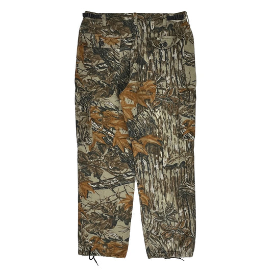 Made In USA Realtree Camo Cargo Trousers - 36W 31L Khaki Cotton