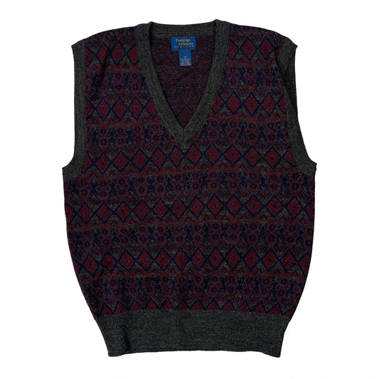 Cambridge Sweater Vest - Medium Grey Acrylic Blend