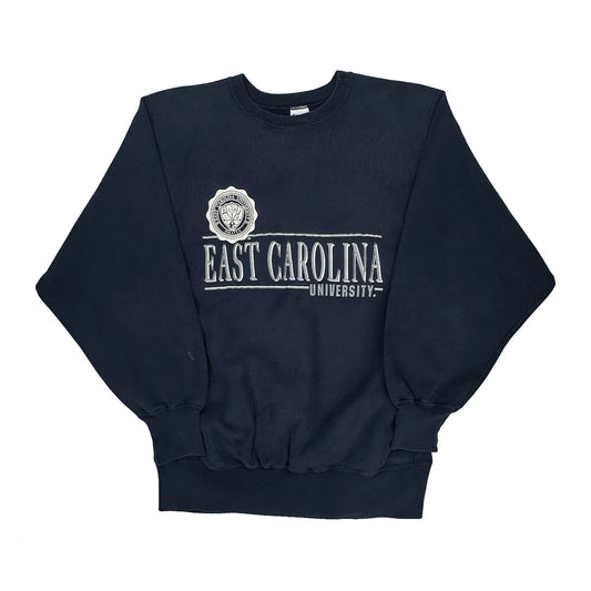 Made In USA Reverse Weave Champion East Carolina University Sweatshirt - XL Navy Cotton