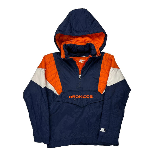 Age 10-12 Broncos Starter Graphic Anorak - Medium Navy Nylon