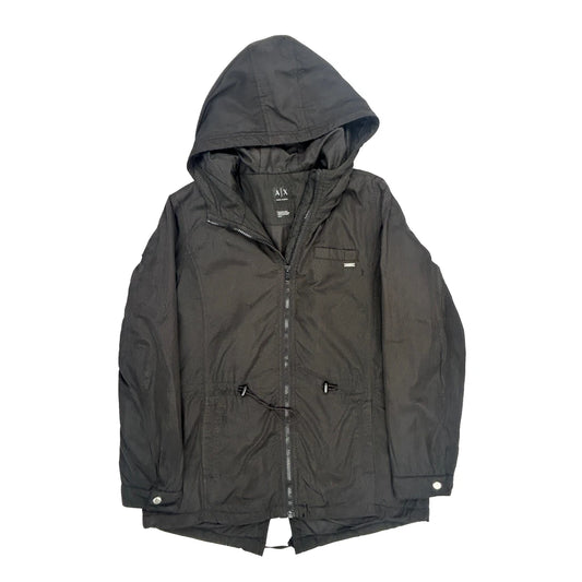 Vintage Armani Exchange Windbreaker - Small Black Polyester