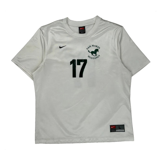 San Marin Mustangs Nike Football Jersey - Large White Polyester