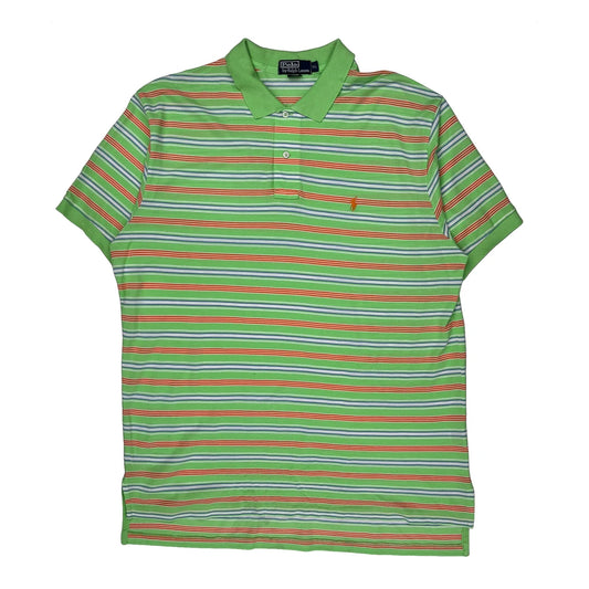 Polo By Ralph Lauren Striped Polo Shirt - XL Green Cotton