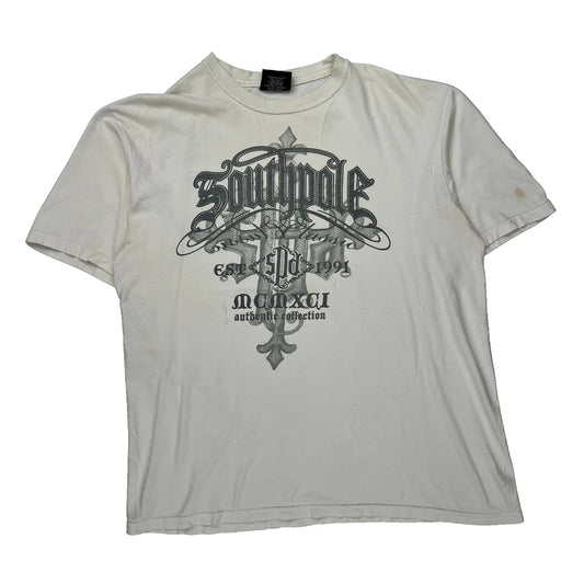 Southpole Graphic T-Shirt - 2XL White Cotton