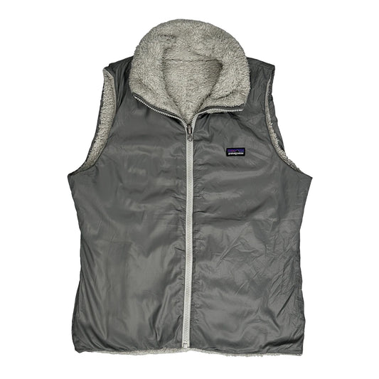 Patagonia Reversible Gilet - Medium Grey Faux Fur